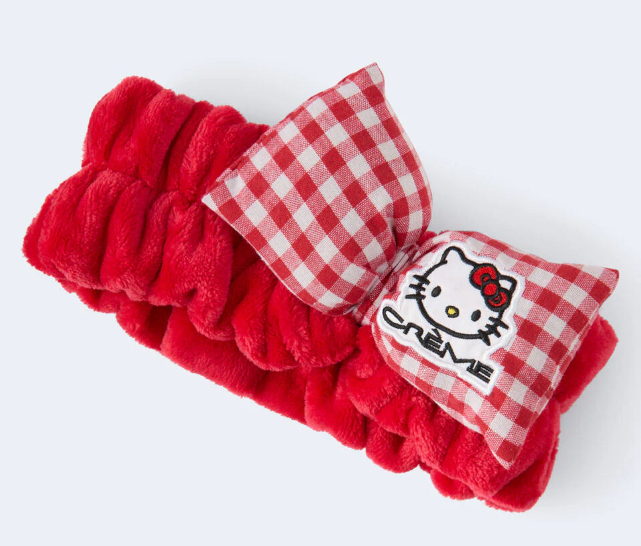 Hello Kitty Spa Plush Headband - Red Gingham