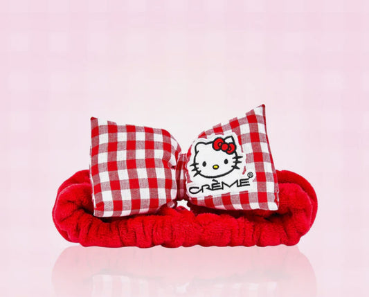 Hello Kitty Spa Plush Headband - Red Gingham